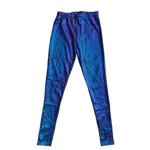 Mermaid scale leggings, holographic blue & purple, Halloween costume pants, SZ M